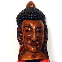 Buddha maszk festett barna