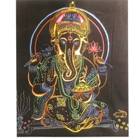 Ganesha feketén színes