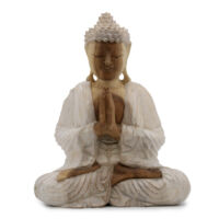Buddha szobor világos 30 cm