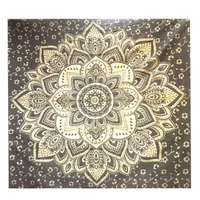 Mandala textil 2 fekete-arany