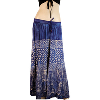Indiai batikolt szoknya kék