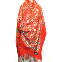 Kasmír sál, stóla extra minőség korall hímzett