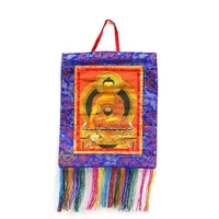 Buddha fali selyem brokát