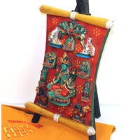 Tibeti thanka állvány Zöld Tara