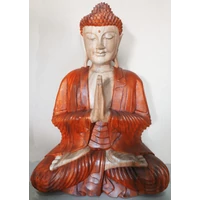 Buddha szobor üdvözlő fa 30 cm.