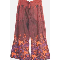 Koptatott pamut virágm. nadrág L/XL b.