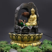 Szoba szökőkút arany Buddha