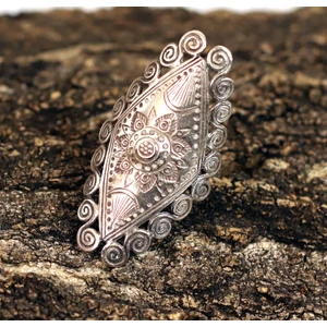 Hill Tribe  gyűrű ezüst lótusz 11 gr.