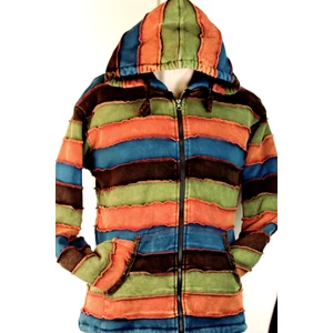 Kabát színes csíkos XL