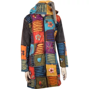 Foltvarrott kapucnis  kabát