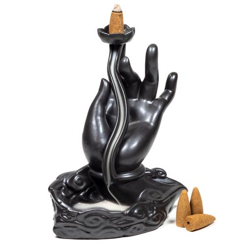 Visszaáramló füstölő égető kéz-lótusz 18 cm