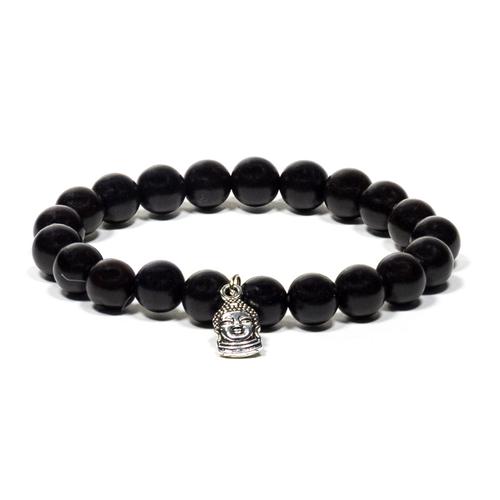 Fekete karkötő Buddha fejjel