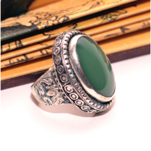 Indiai zöld jáde gyűrű 19