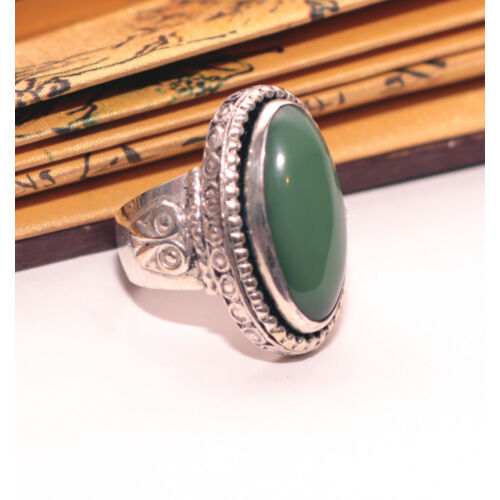 Indiai zöld jáde gyűrű 22