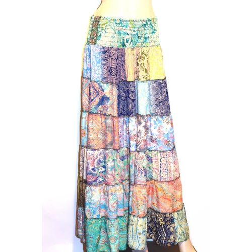 Indiai selyem patchwork szoknya