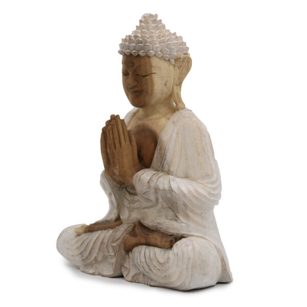 Buddha szobor világos 30 cm