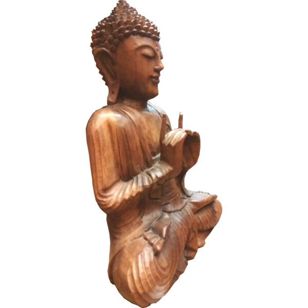 Buddha szobor fa 43 cm