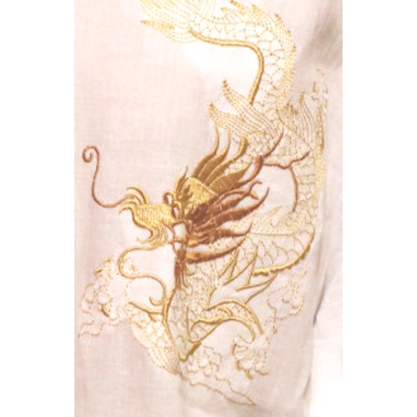 Fehér hímzett  ing sárkány arany 5XL